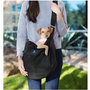 Top Paw Dog Carrier Bag Puppy Doggy Small Black